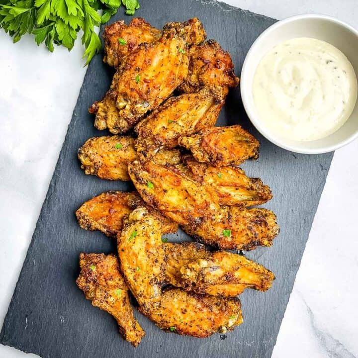 Extra Crispy Air Fryer Chicken Wings with Baking Powder