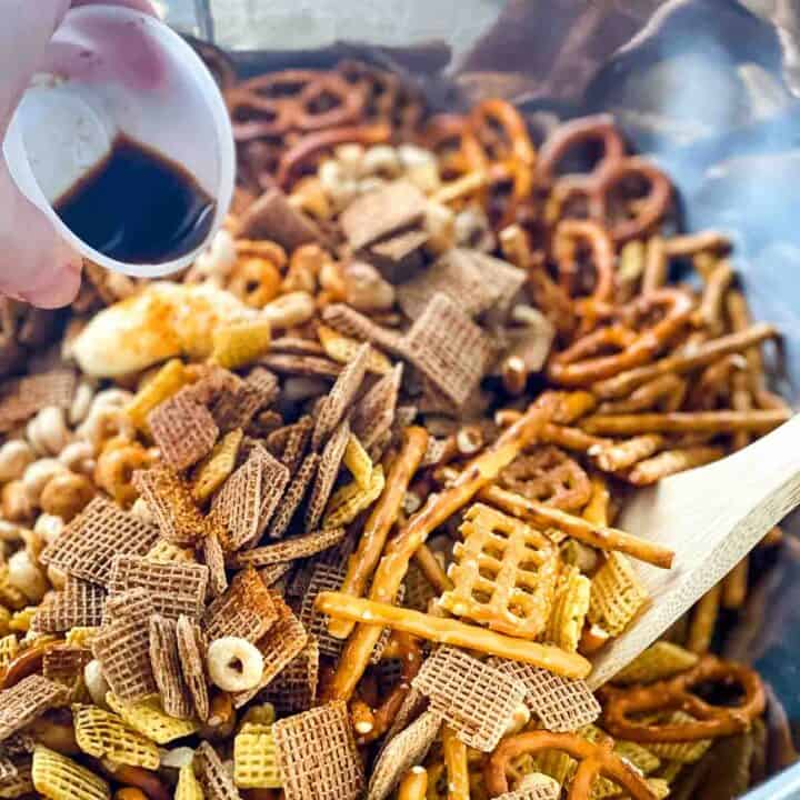 Smoked Chex Mix Recipe on the Pellet Grill Winding Creek Ranch