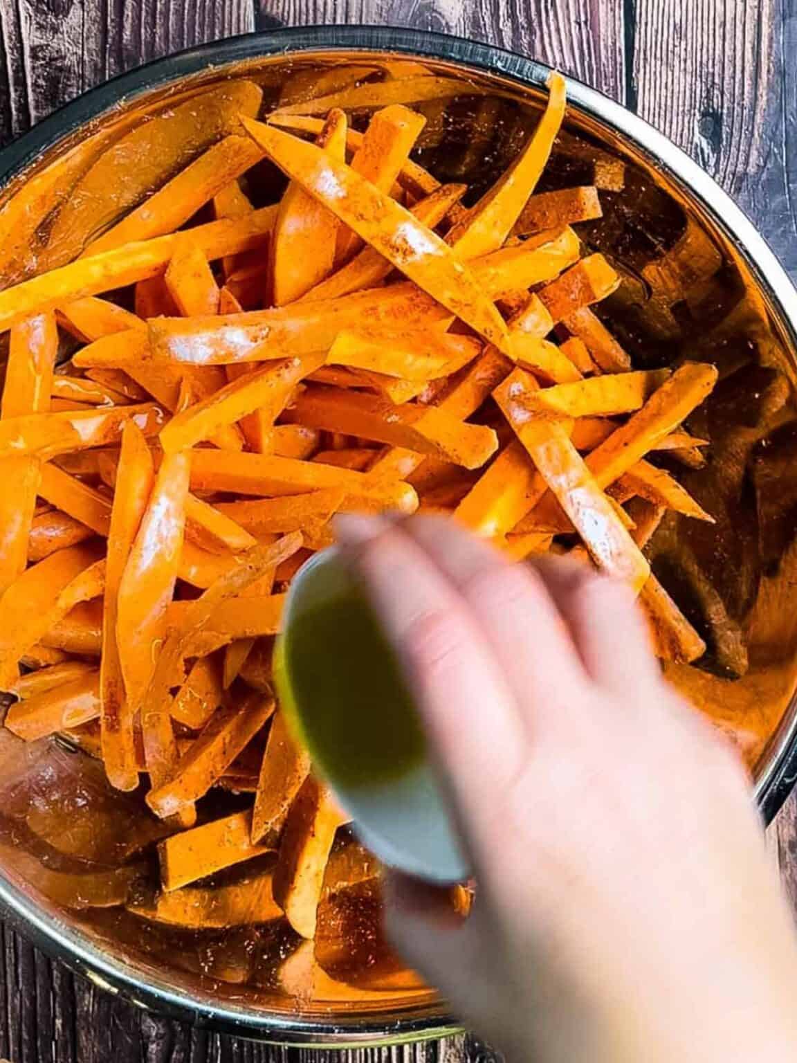 Crispy Air Fryer Sweet Potato Fries With Cornstarch