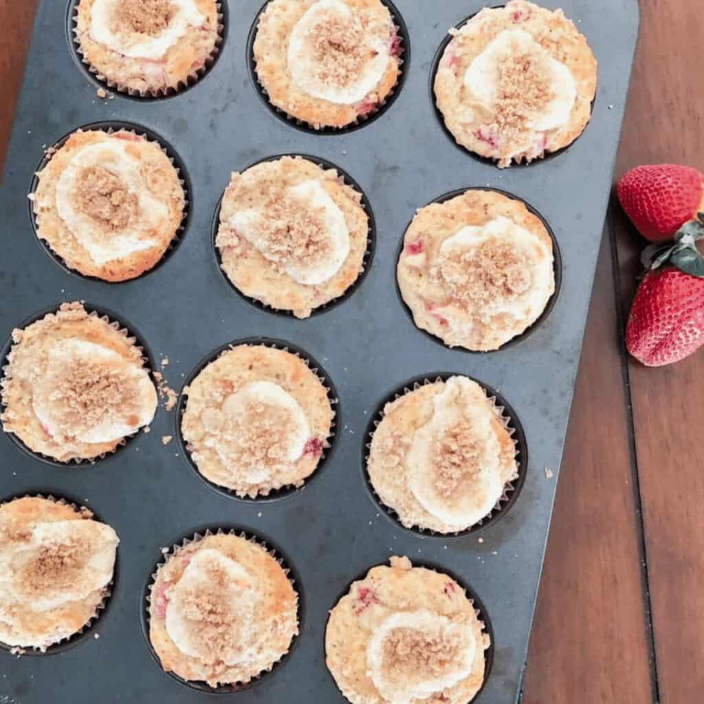 Strawberry Rhubarb Cream Cheese Muffins - Winding Creek Ranch