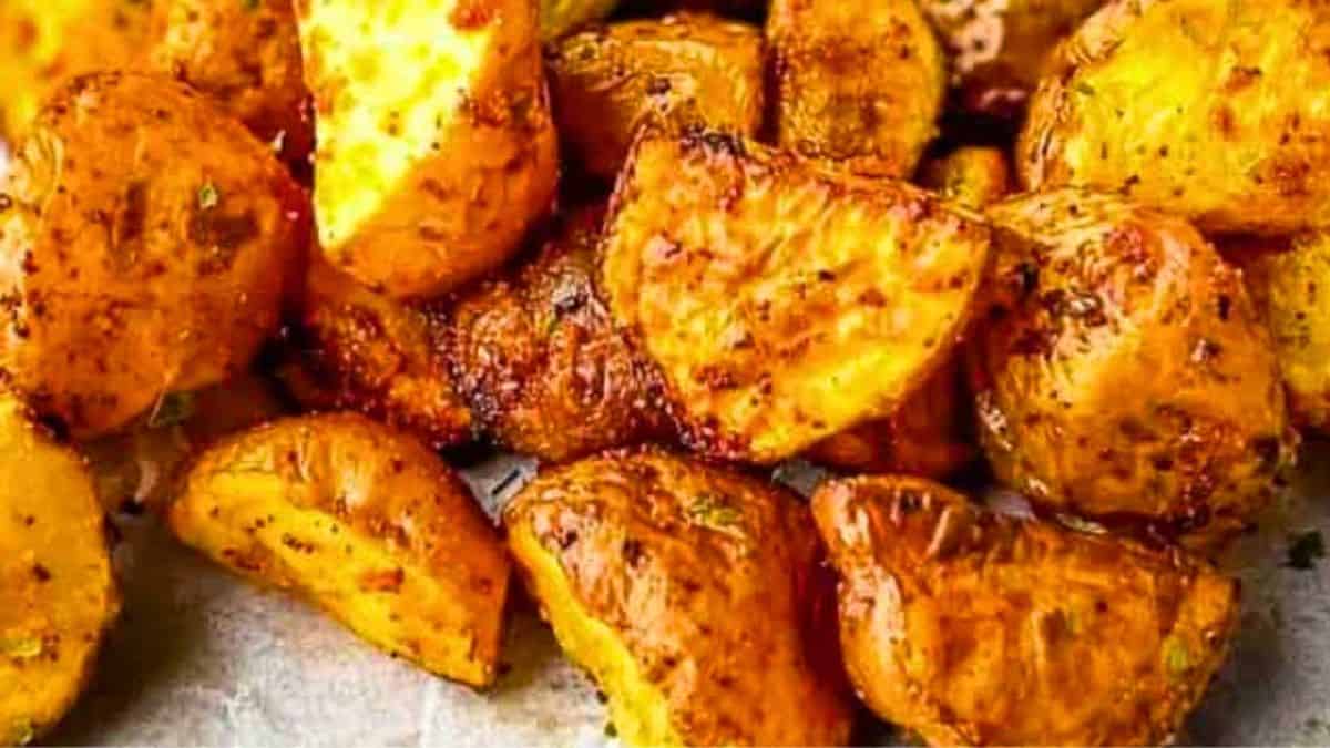 Golden-brown potato cubes with an incredibly crunchy exterior.
