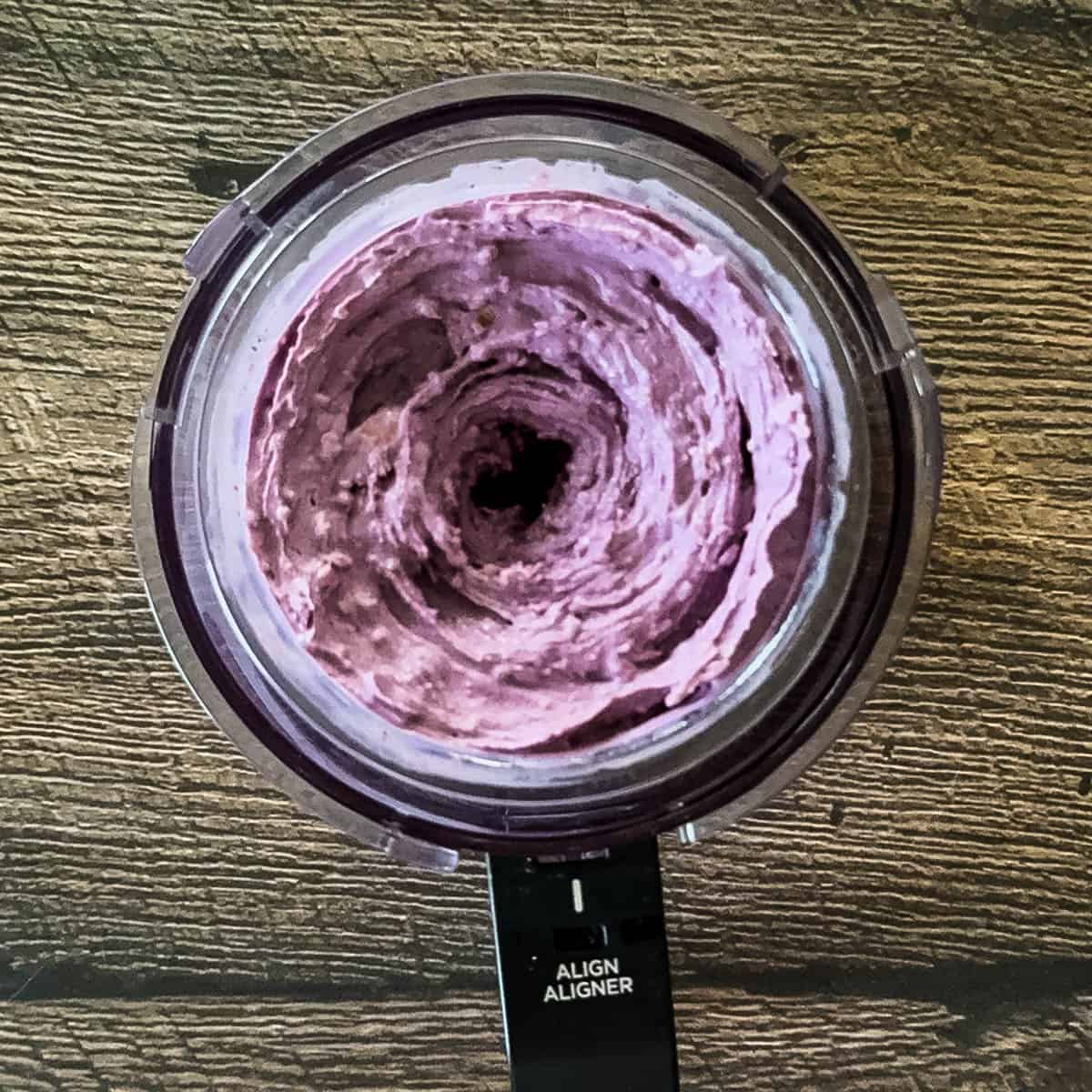 The finished ice cream after the graham cracker mixture is mixed in.