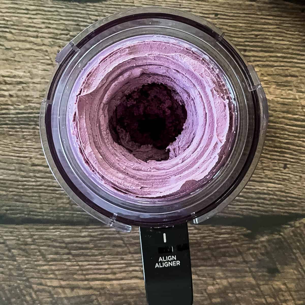 The creamy ice cream after the re-spin step.