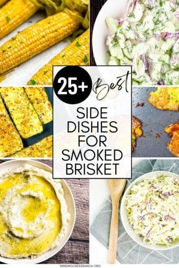 A collage of the best sides to serve with smoked brisket.