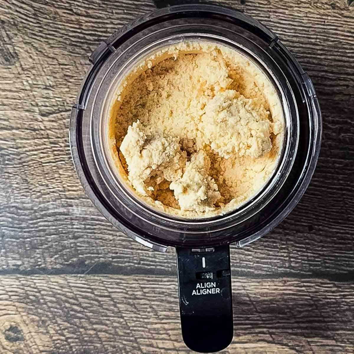 The apple ice cream after the first spin, showing a crumbly texture.