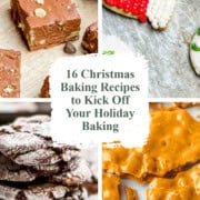 A collage of various holiday baking recipes.