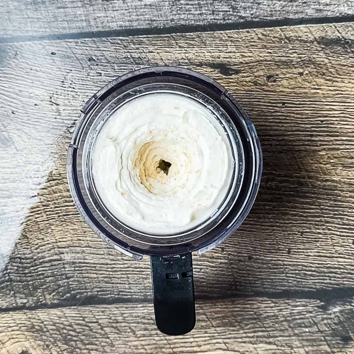 The ice cream base after the toasted coconut is mixed in.