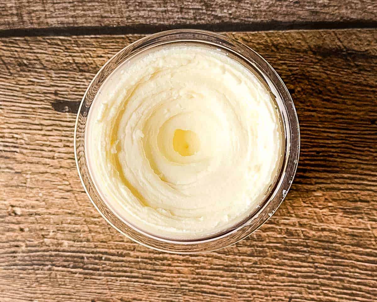 The final silky and creamy texture of the vanilla frozen yogurt after the Ninja Creami re-spin.