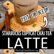 Starbucks chai tea latte copycat served hot or iced with cinnamon spice and creamy milk.