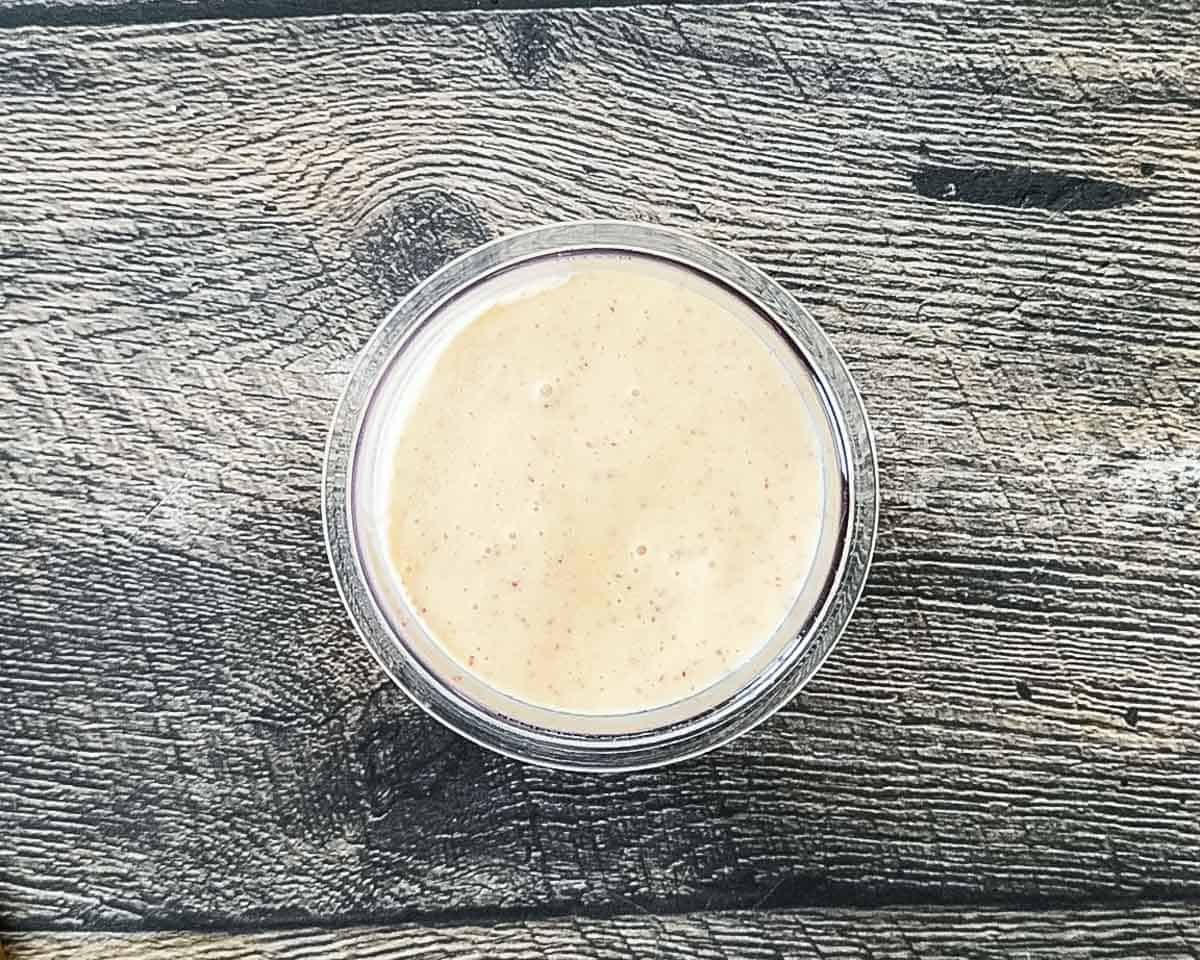 The filled pint jar ready to be frozen.
